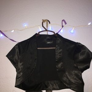 Faux leather shrug